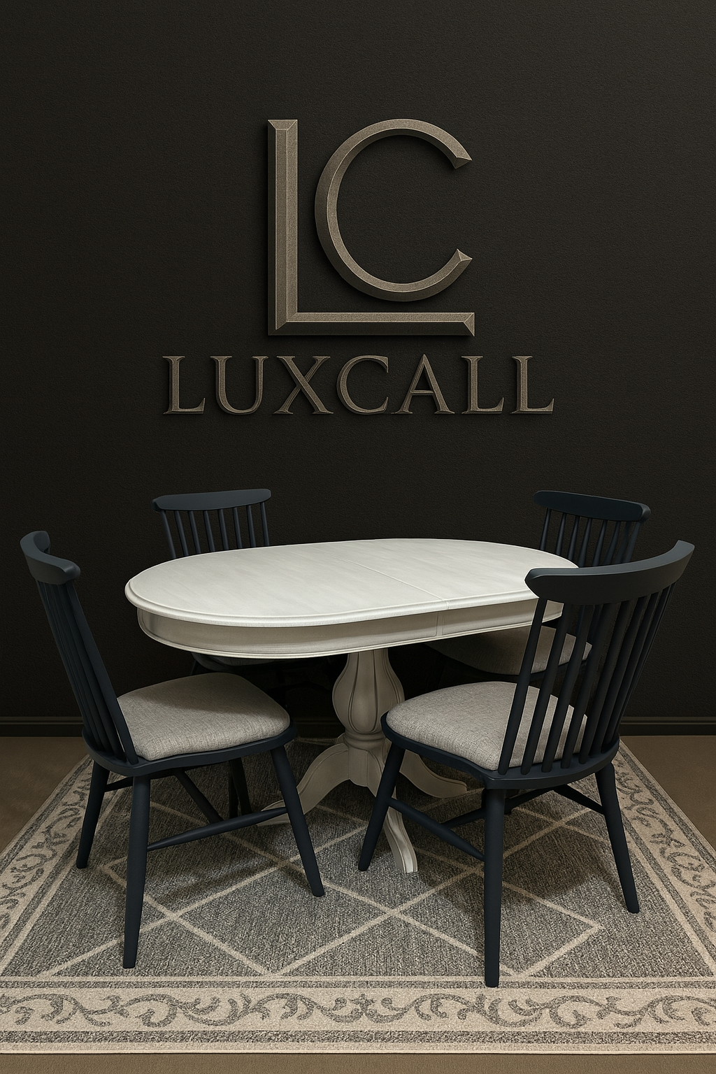 Oval açılır masa takımı